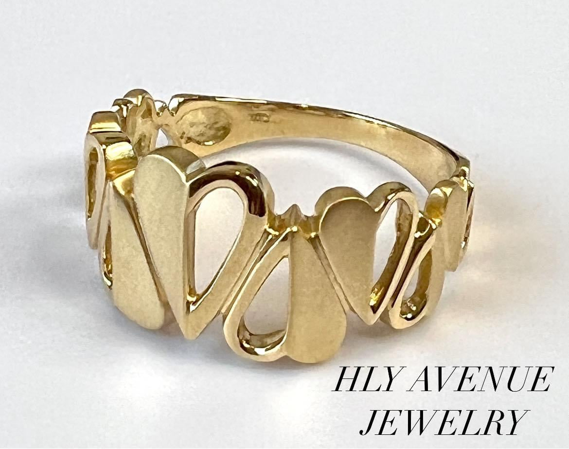 18k Heart Matt & Glossy Ring # 11