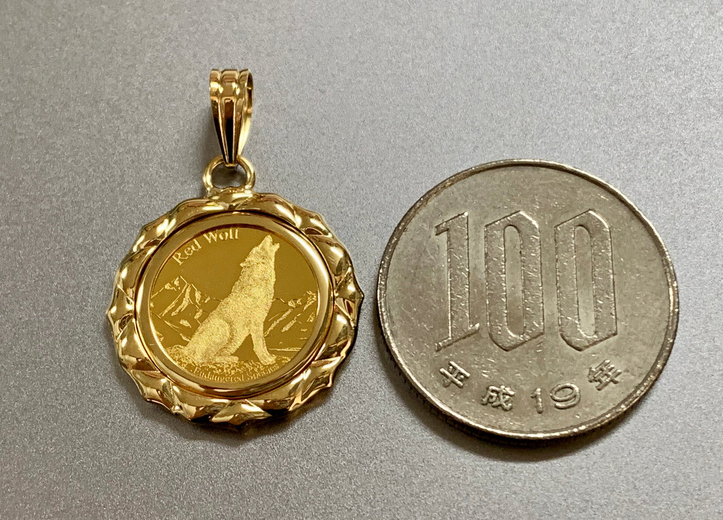 Wolf/Condor 24k/18k Japan Gold No Glass Pendant