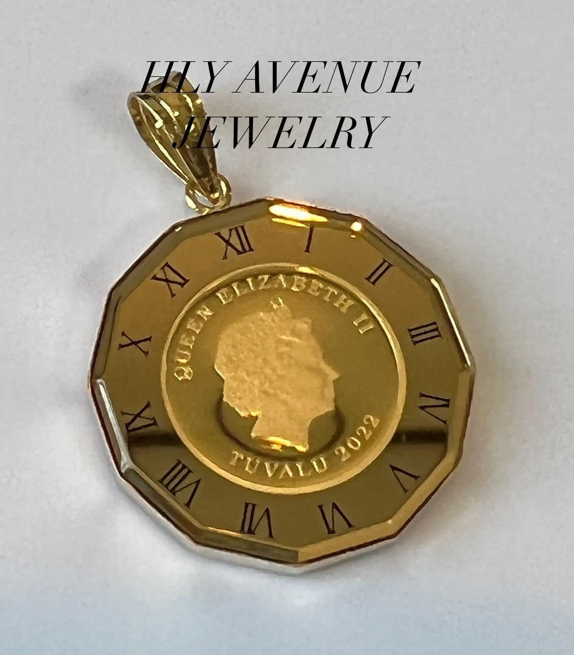 Horse/Elizabeth 24K/18k Japan Gold Coin Pendant