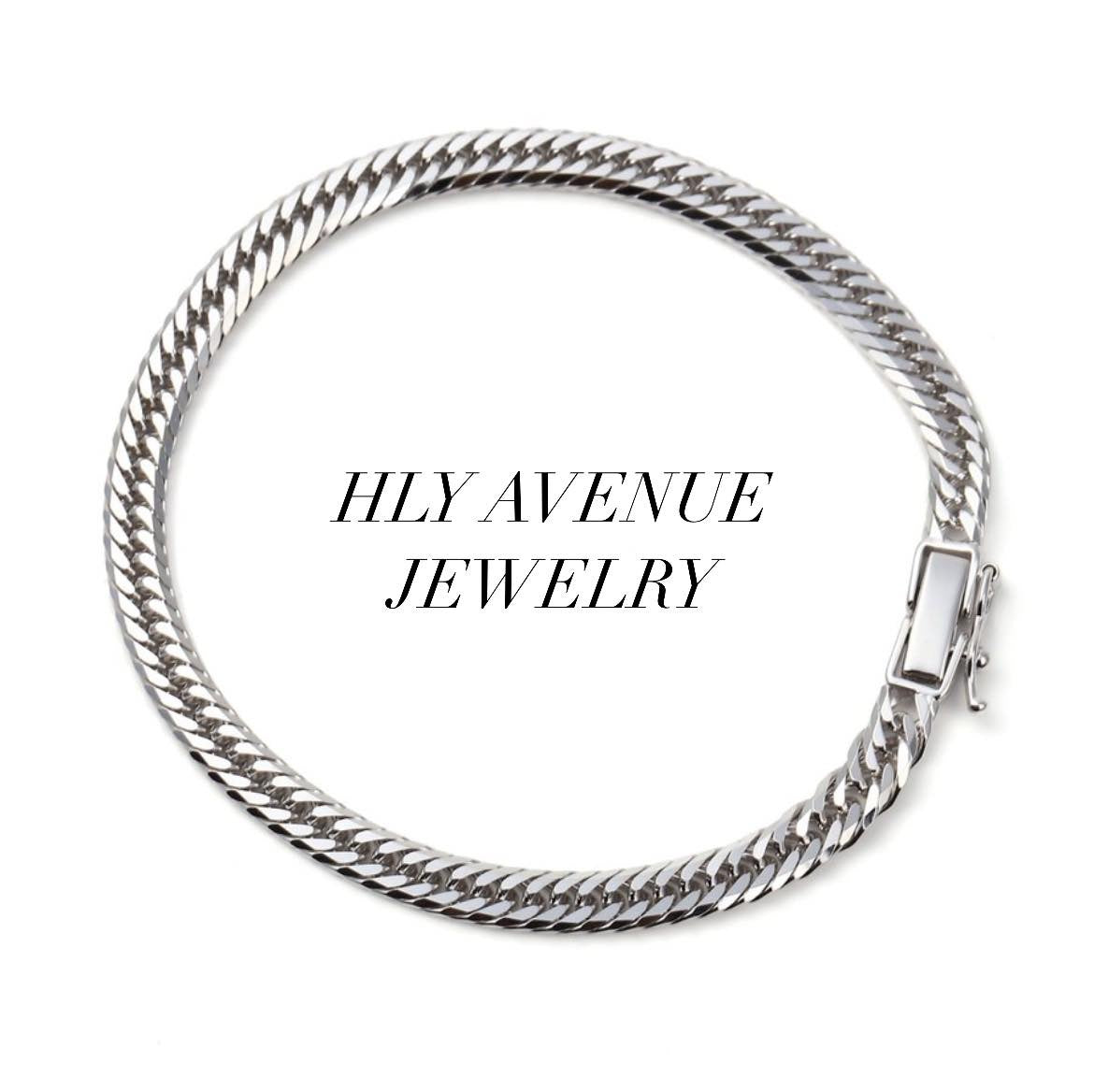 18k White Gold Japan Gold 8Triple Cut Kihei Bracelet 18cm (10g)
