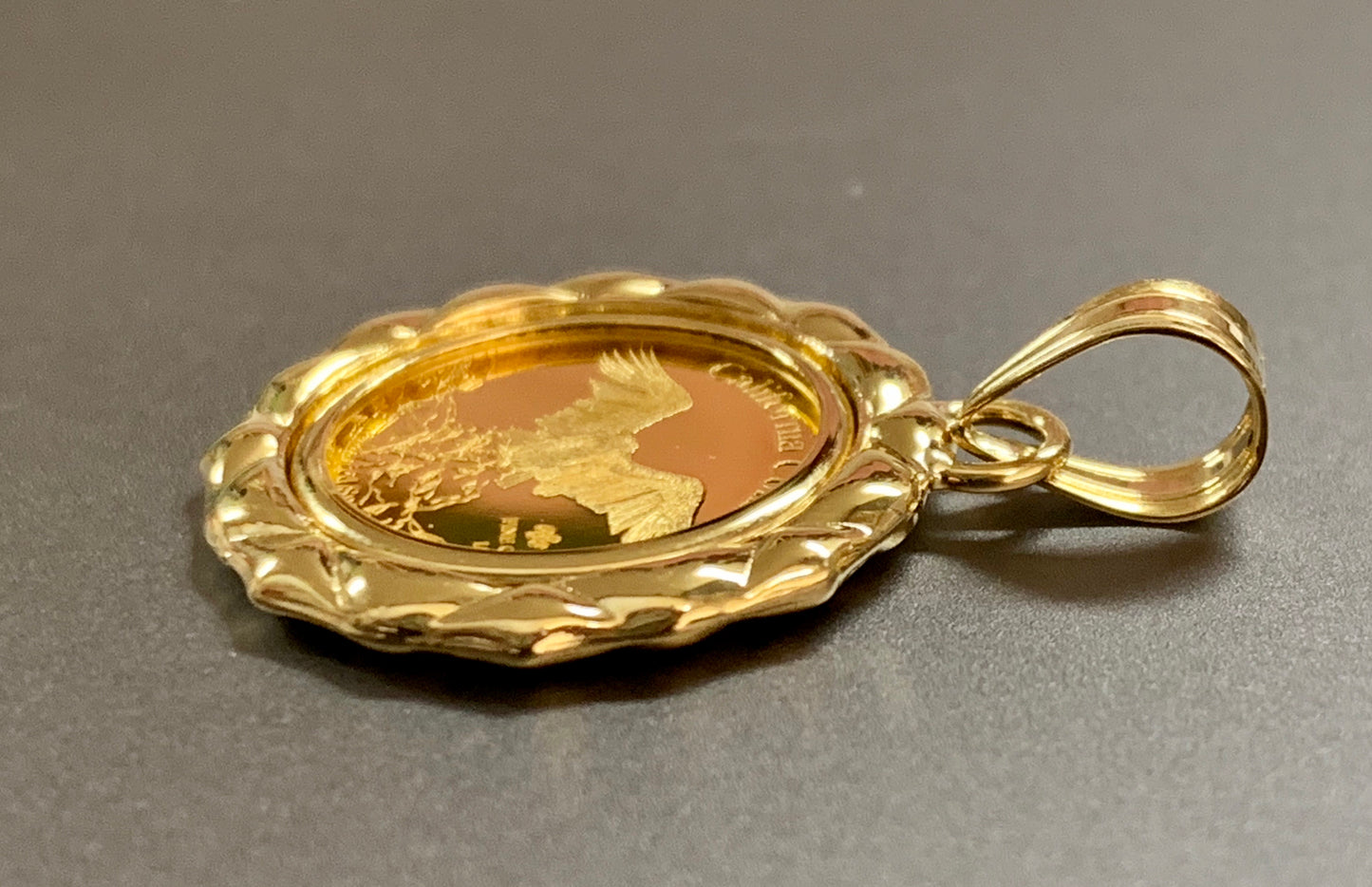 Wolf/Condor 24k/18k Japan Gold No Glass Pendant