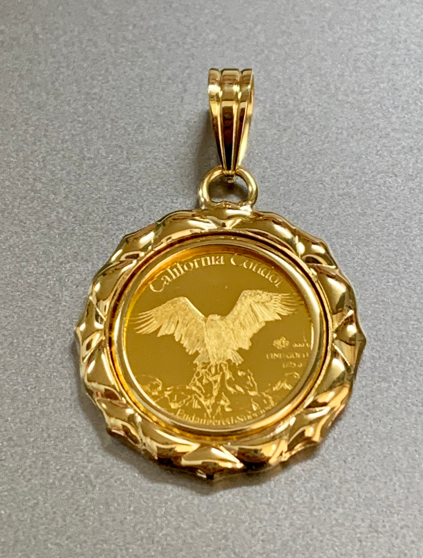 Wolf/Condor 24k/18k Japan Gold No Glass Pendant