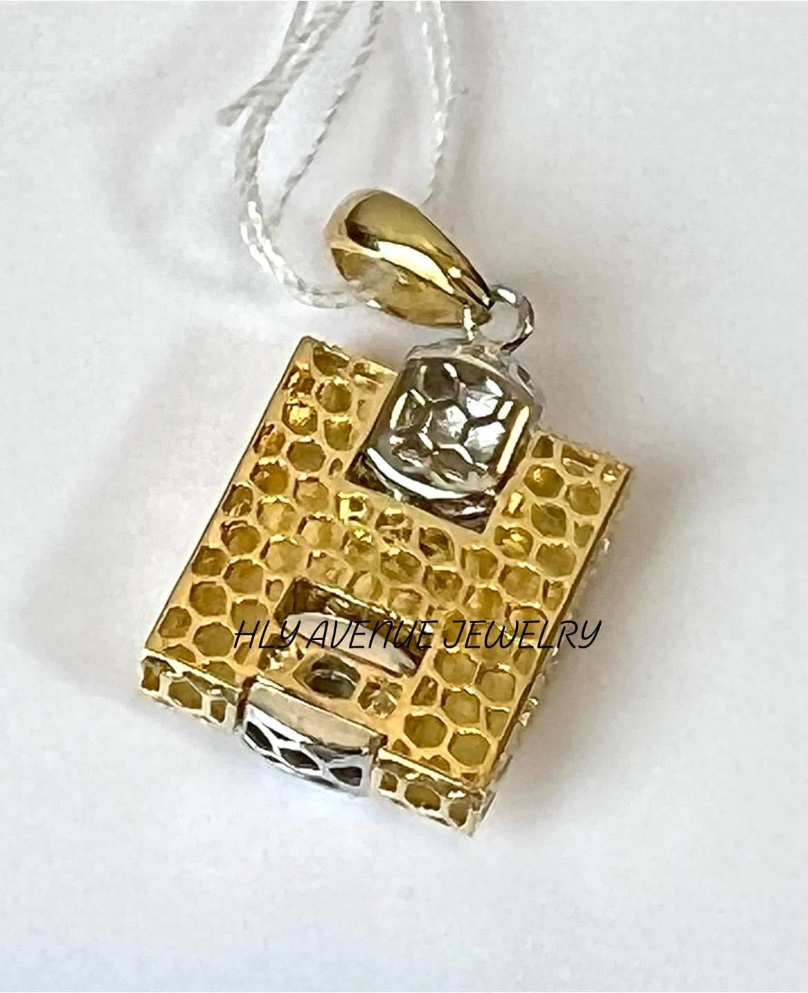 18k WG/ YG “H” Pendant