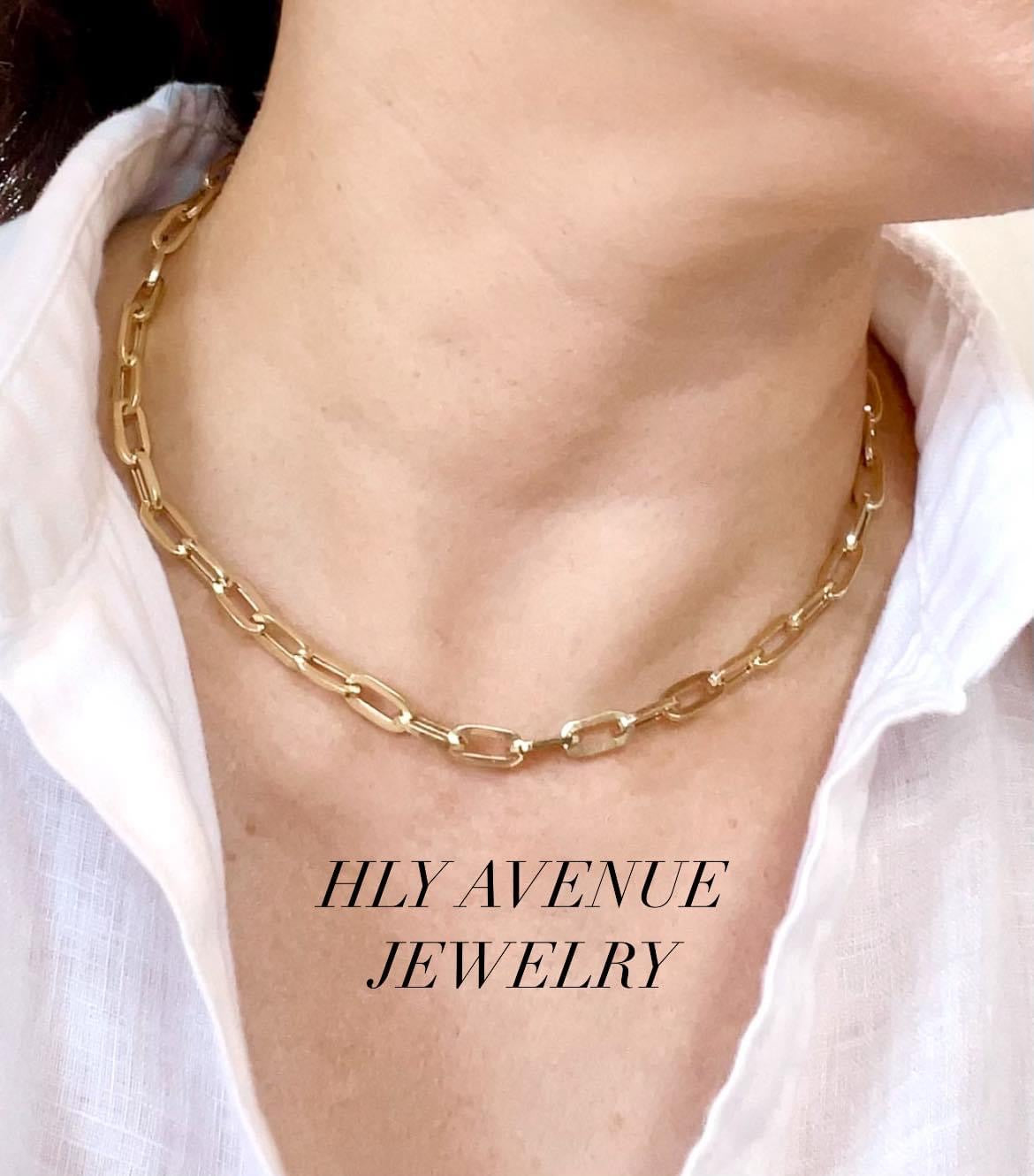 18k Japan Gold “H” Clip Necklace 40CM