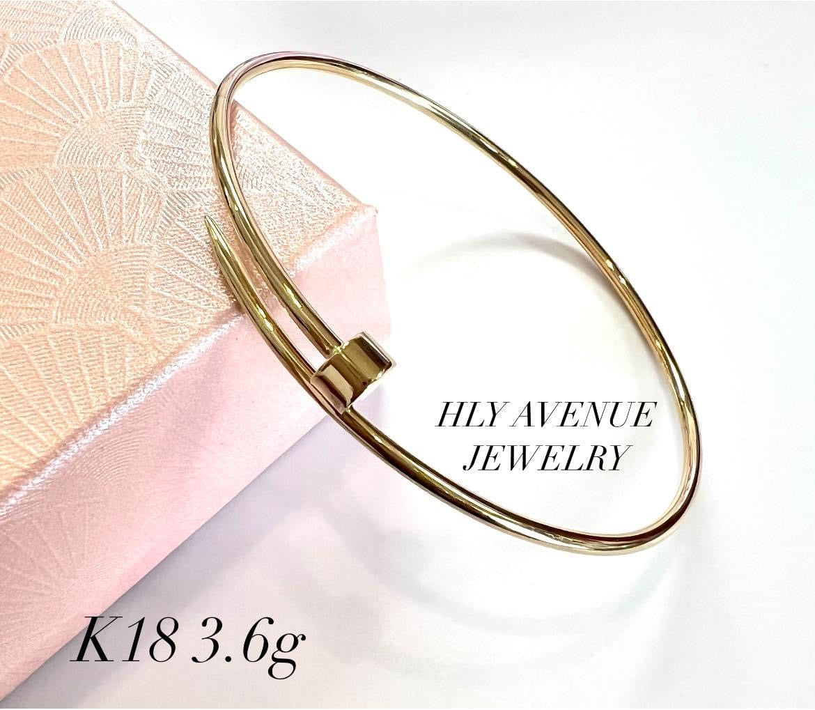 18k Japan Gold Nail Bangle