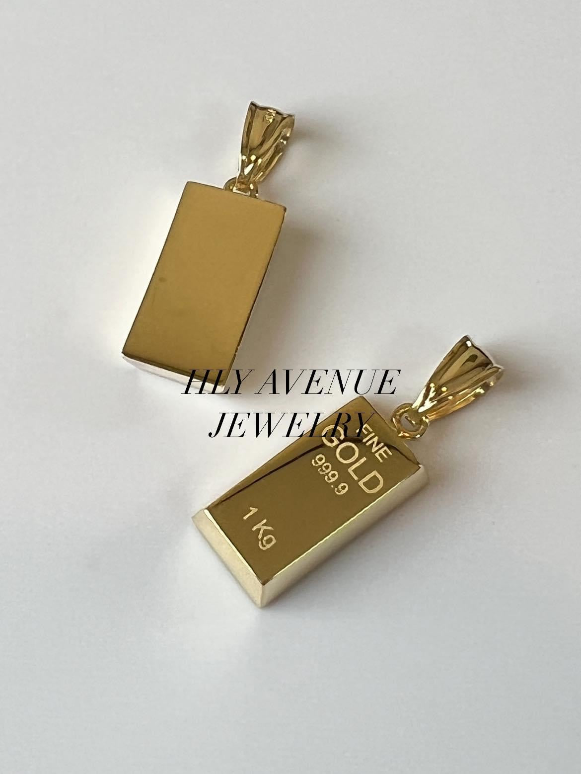 18k Japan Gold Gold Bar Pendant