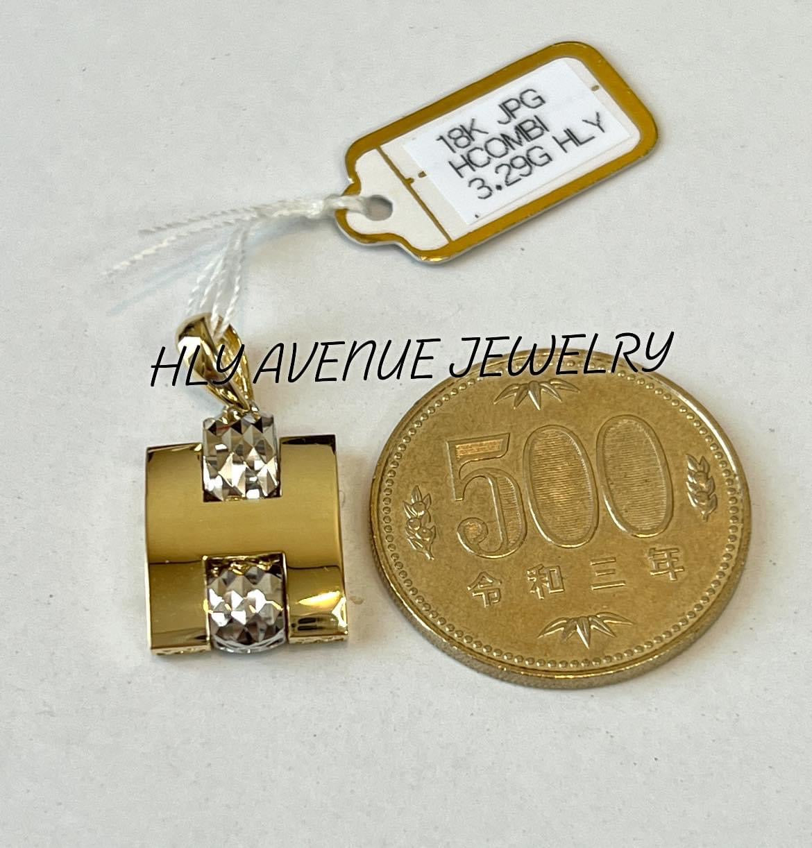 18k WG/ YG “H” Pendant