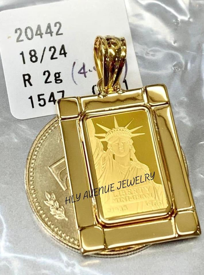 Solid Gold Liberty 24k/18k Pendant
