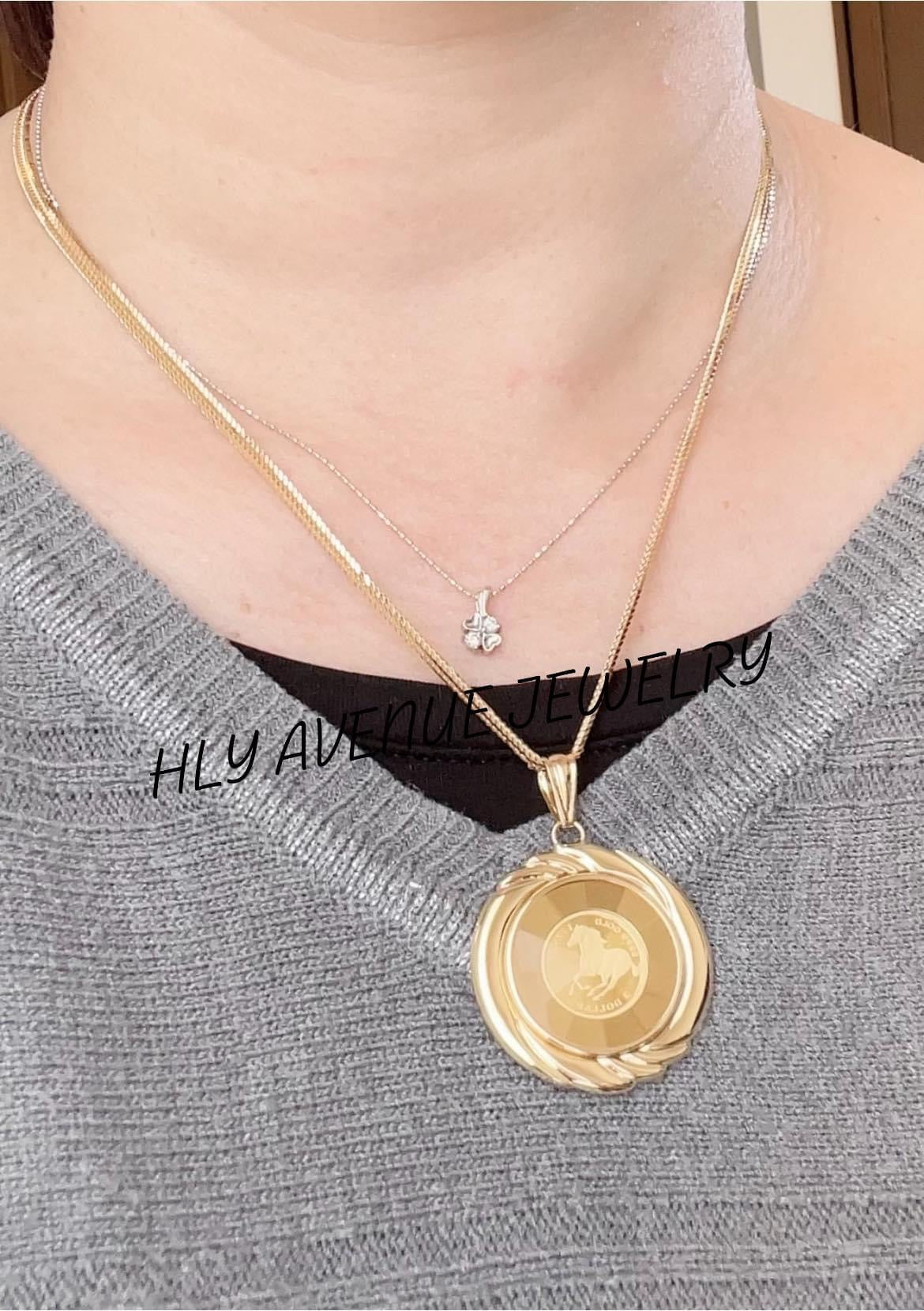 24k/18k Frame Japan Gold Reversible Medallion Pendant