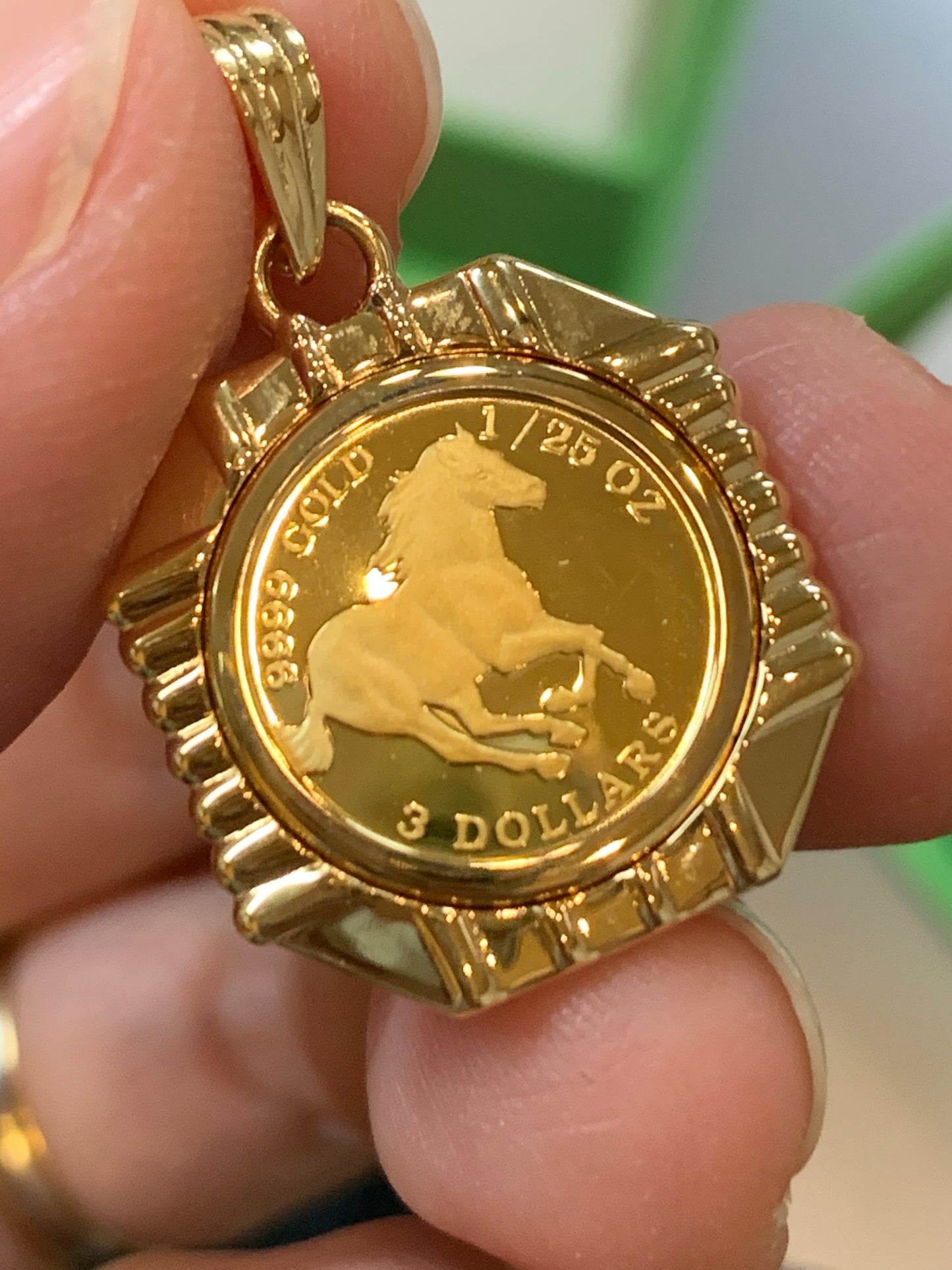 Horse/Elizabeth 24k/18k Japan Gold Pendant
