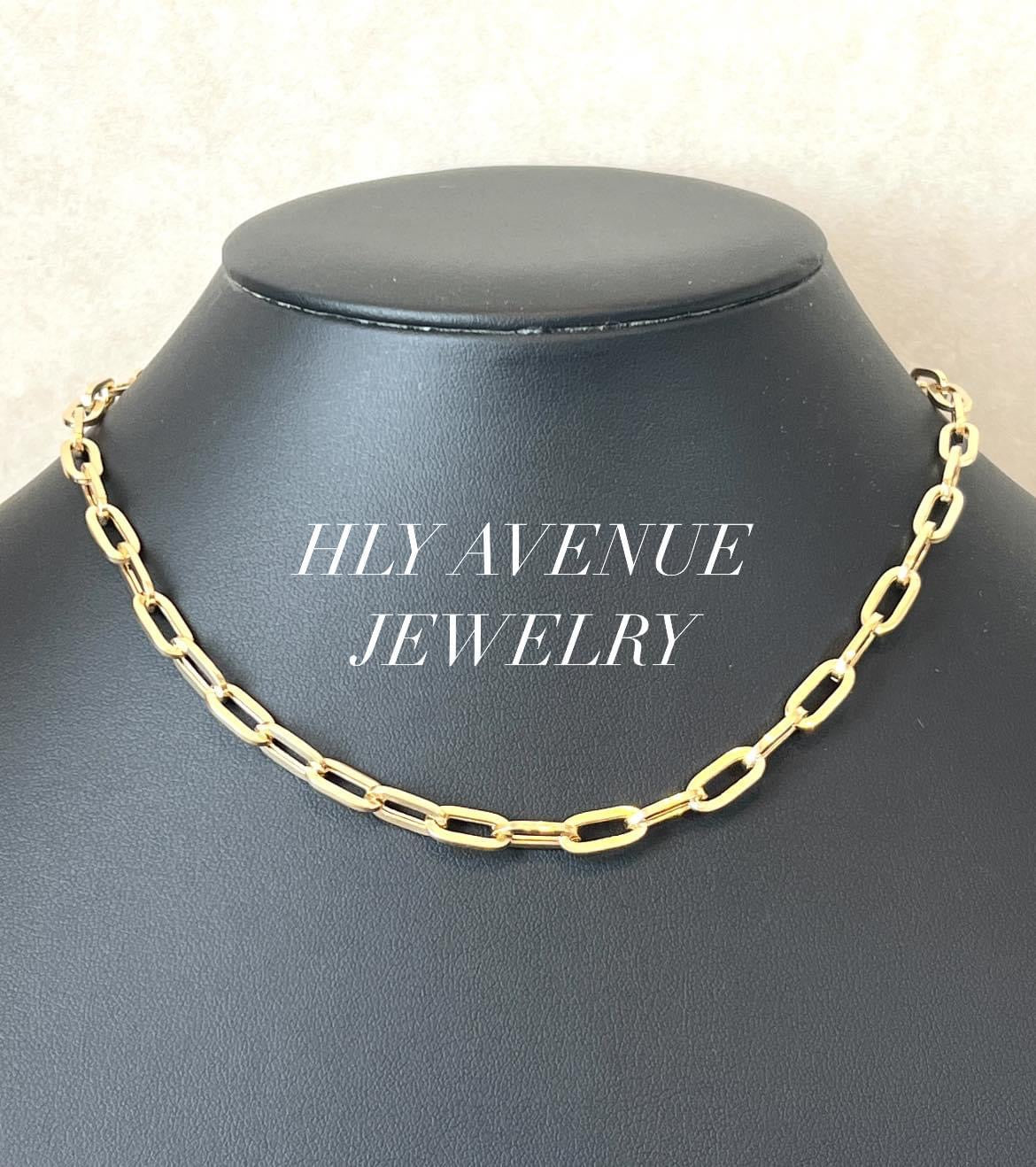 18k Japan Gold “H” Clip Necklace 40CM