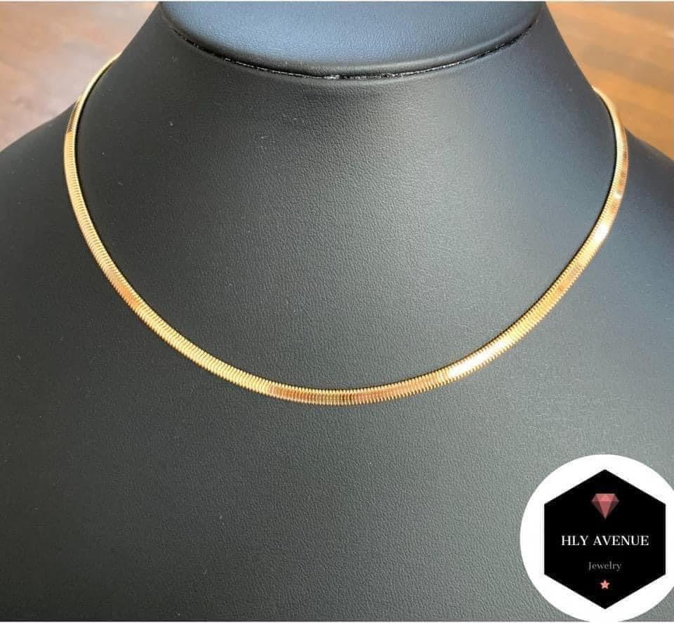 18K Japan Gold Snake Chain Necklace 40CM