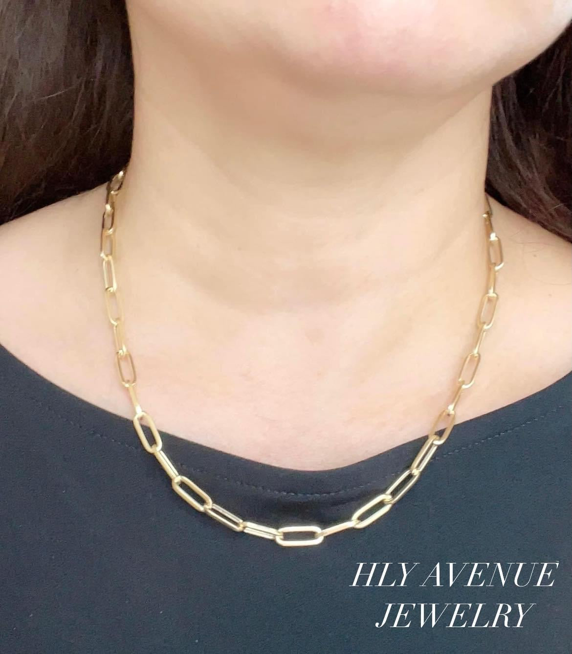18k Japan Gold Paperclip Necklace