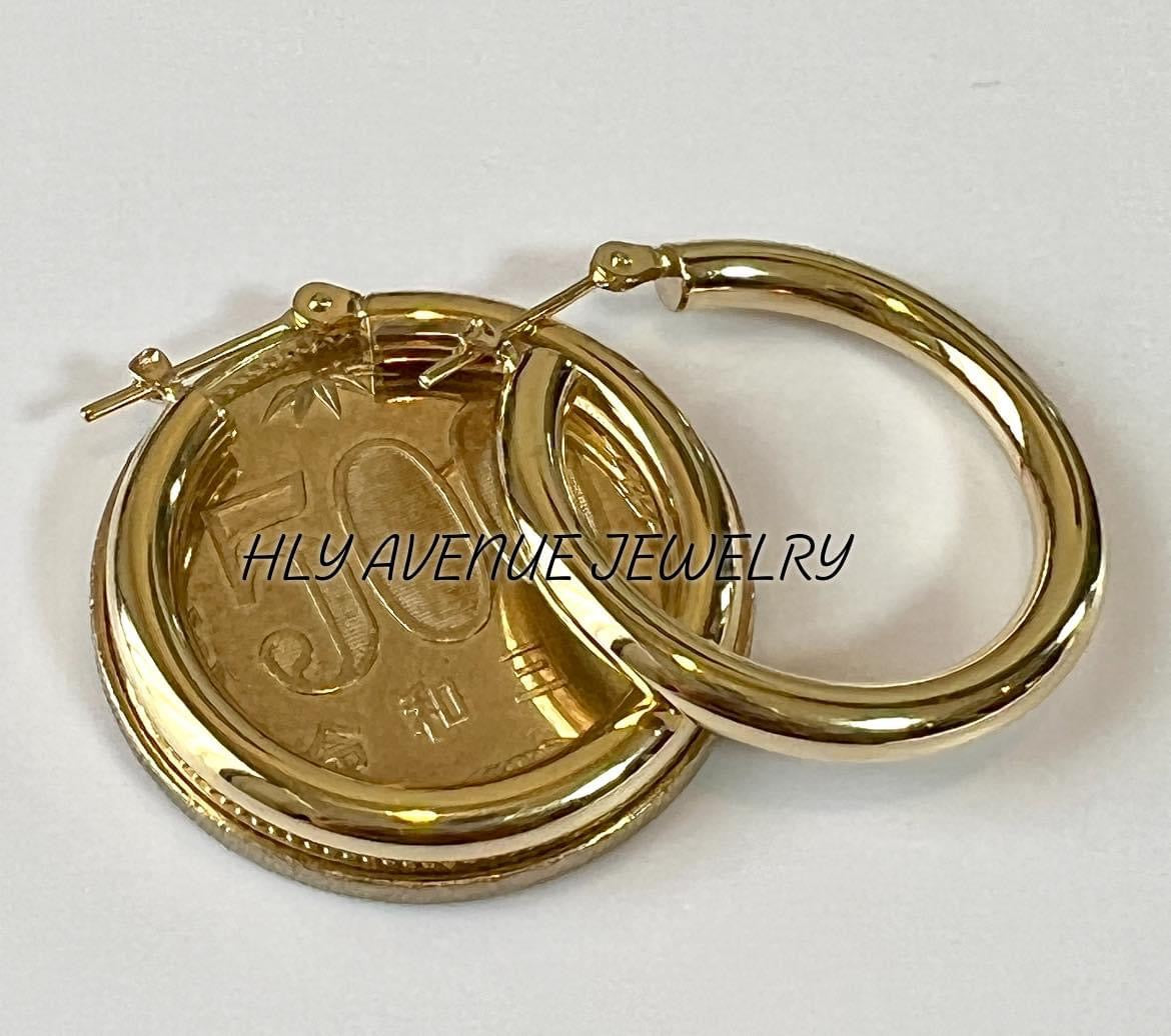 18k Japan Gold 3X25MM Hoop Earrings