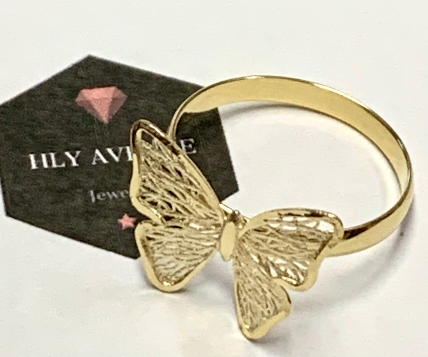 18k Japan Gold Butterfly Ring Size #12