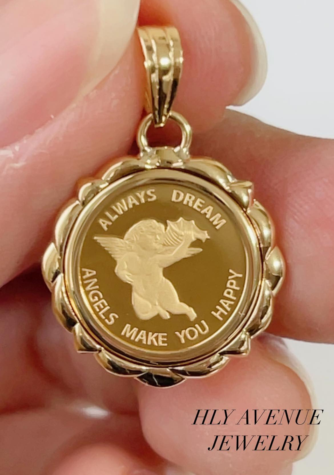 Angel 24k/18k Japan Gold No Glass Pendant