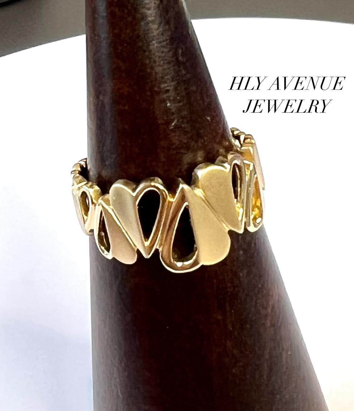 18k Heart Matt & Glossy Ring # 11