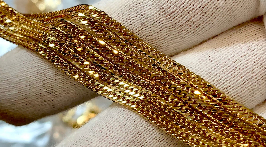 18K Japan Gold 45CM 6 Double Cut Kihei Necklace