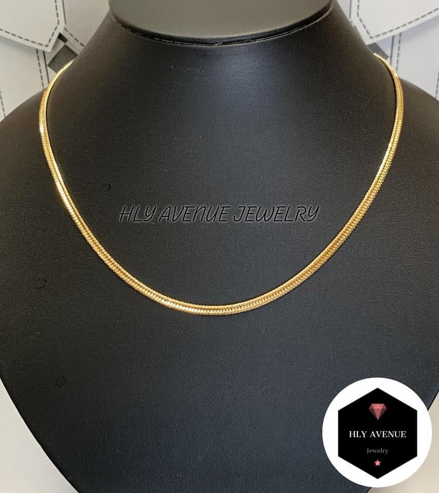 18K Japan Gold 12 Triple Cut Kihei Necklace 45Cm