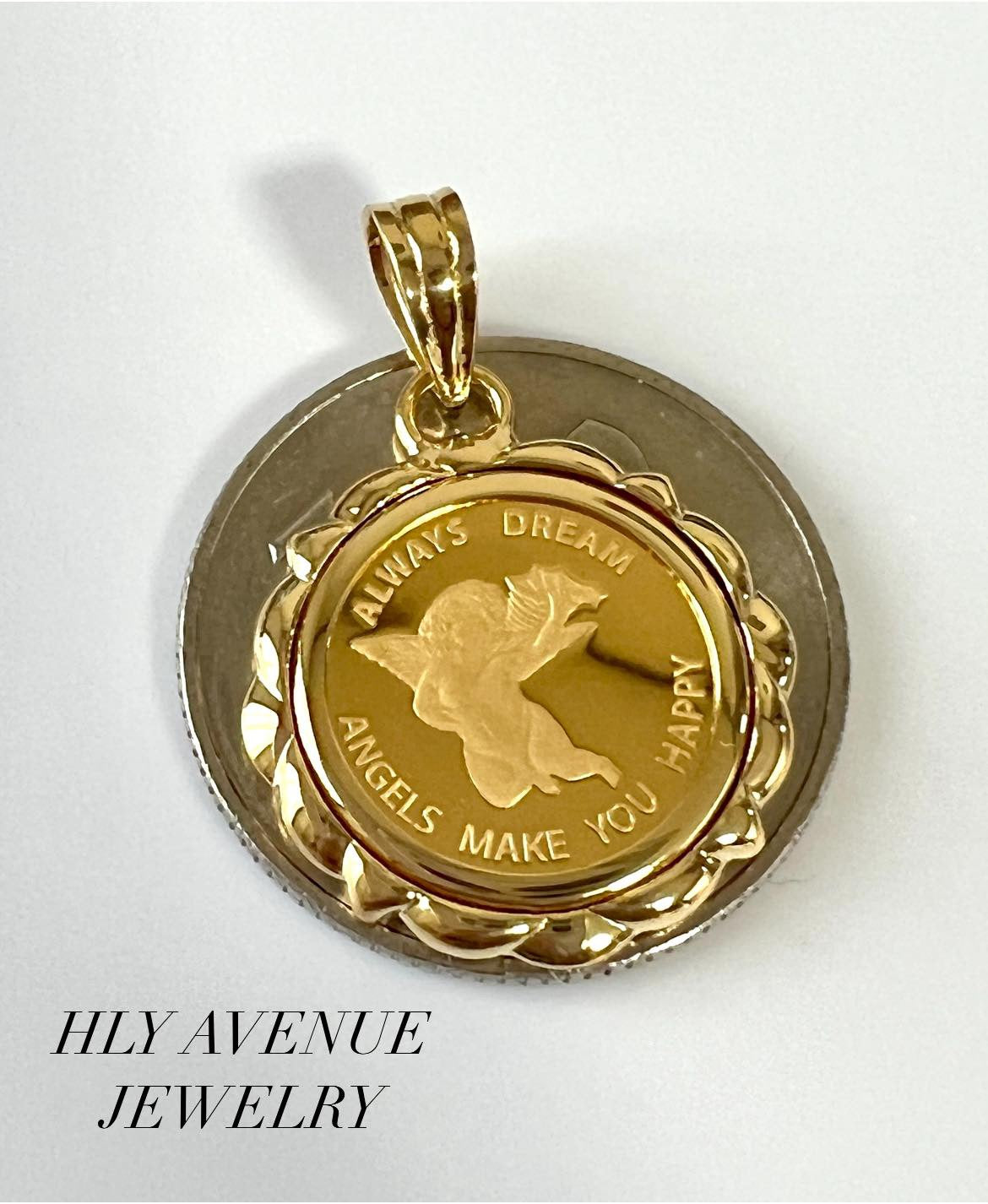 Angel 24k/18k Japan Gold No Glass Pendant