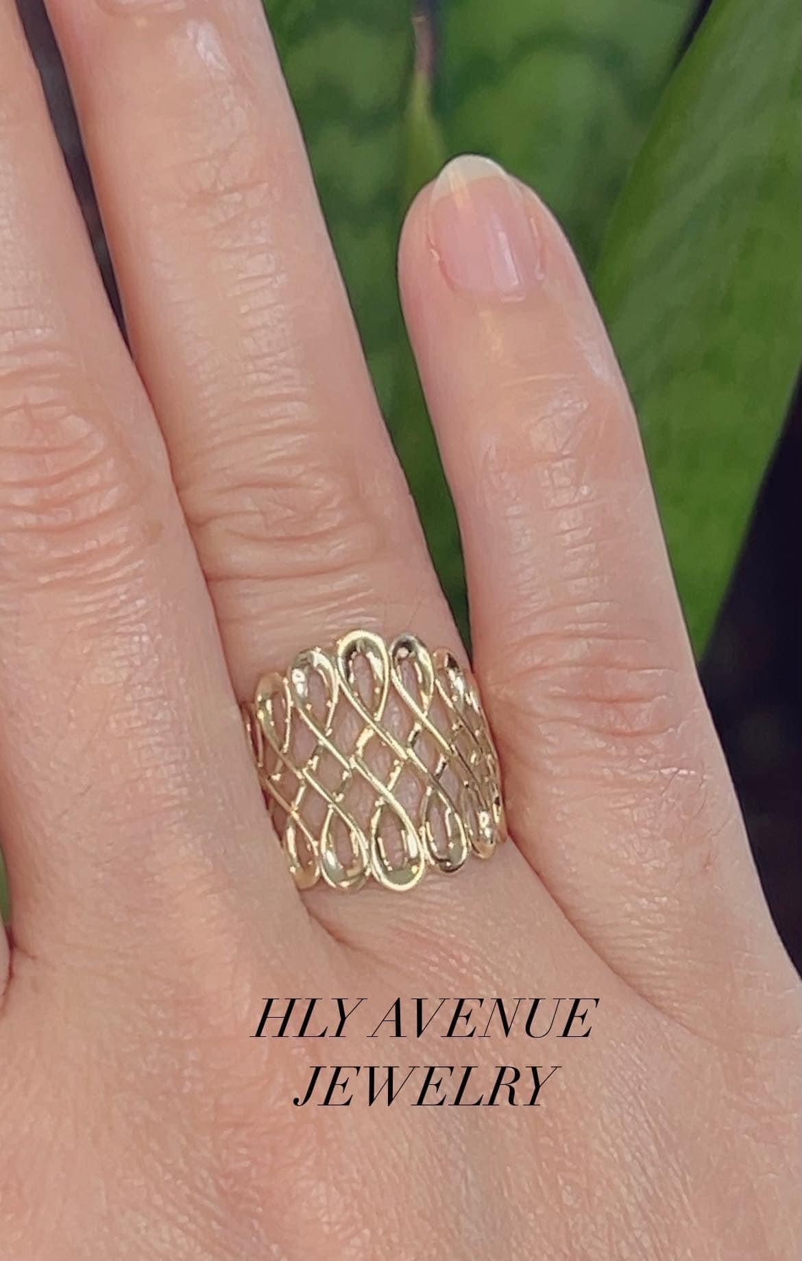 K18 Japan Gold Infinity Mesh Ring #12