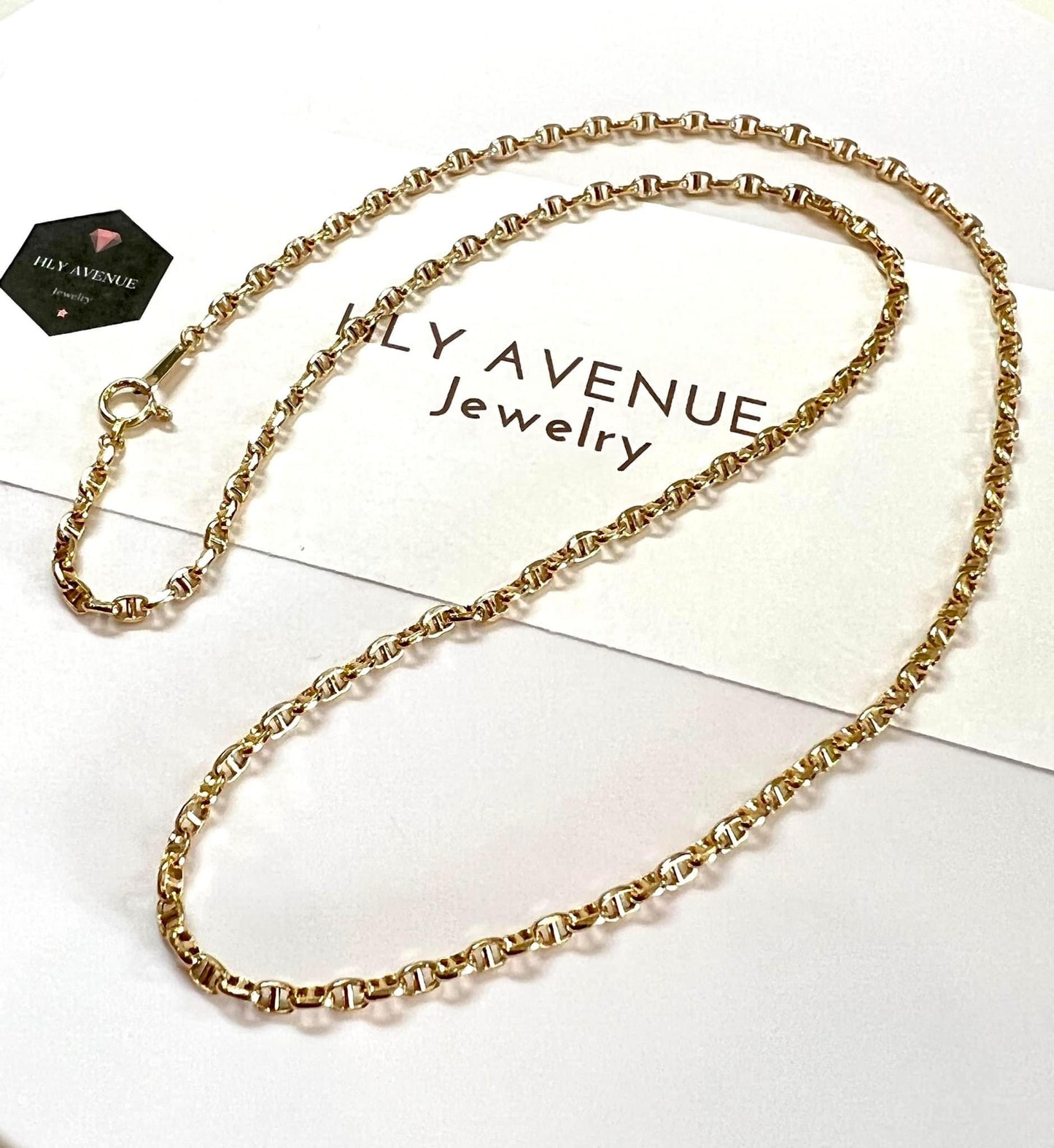 18k Japan Gold Mariners Necklace 50Cm