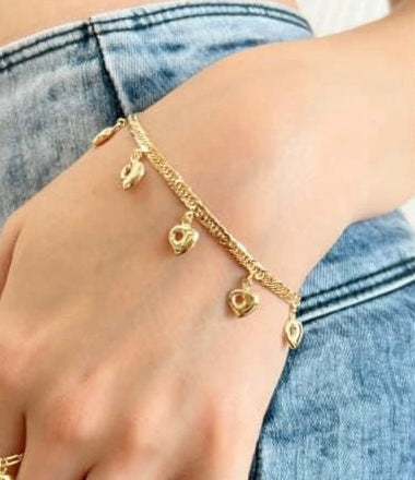 18k Japan Gold 12 Cut Monaca Bracelet 17cm