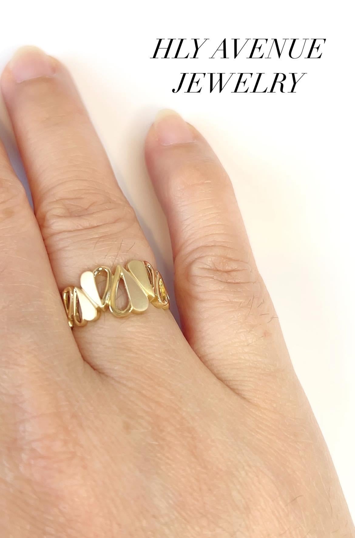 18k Heart Matt & Glossy Ring # 11