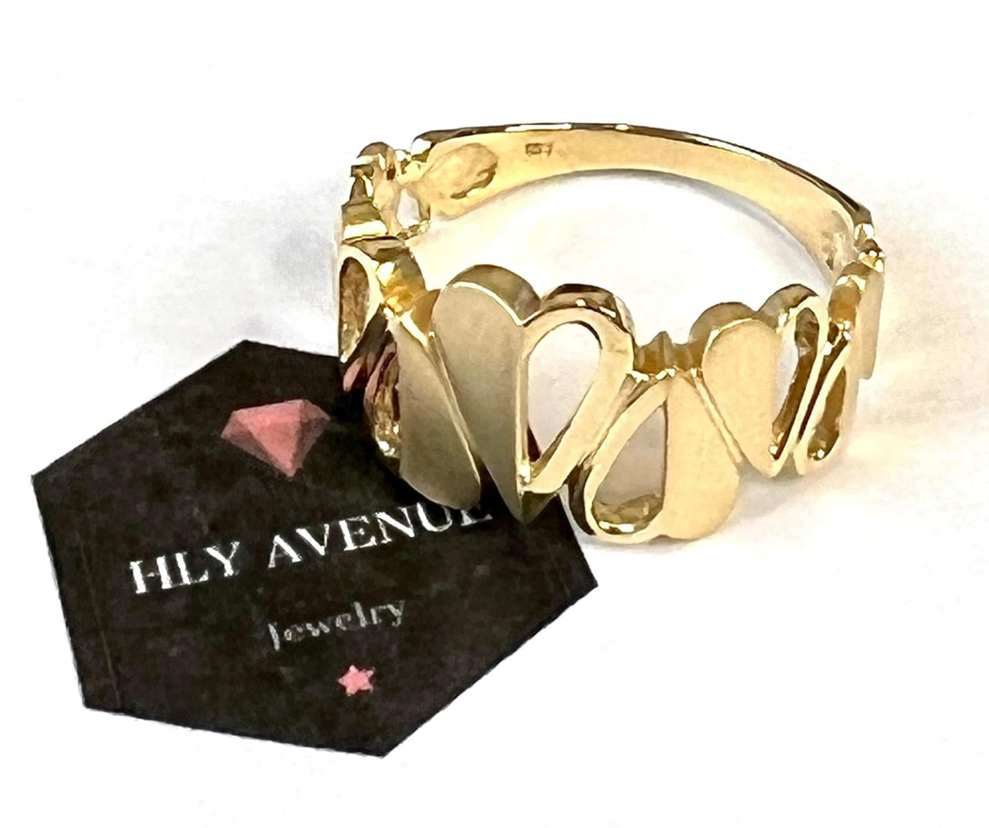 18k Heart Matt & Glossy Ring # 11