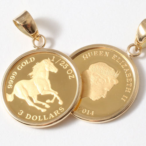 Horse/Elizabeth 24K/18k Gold Coin Pendant