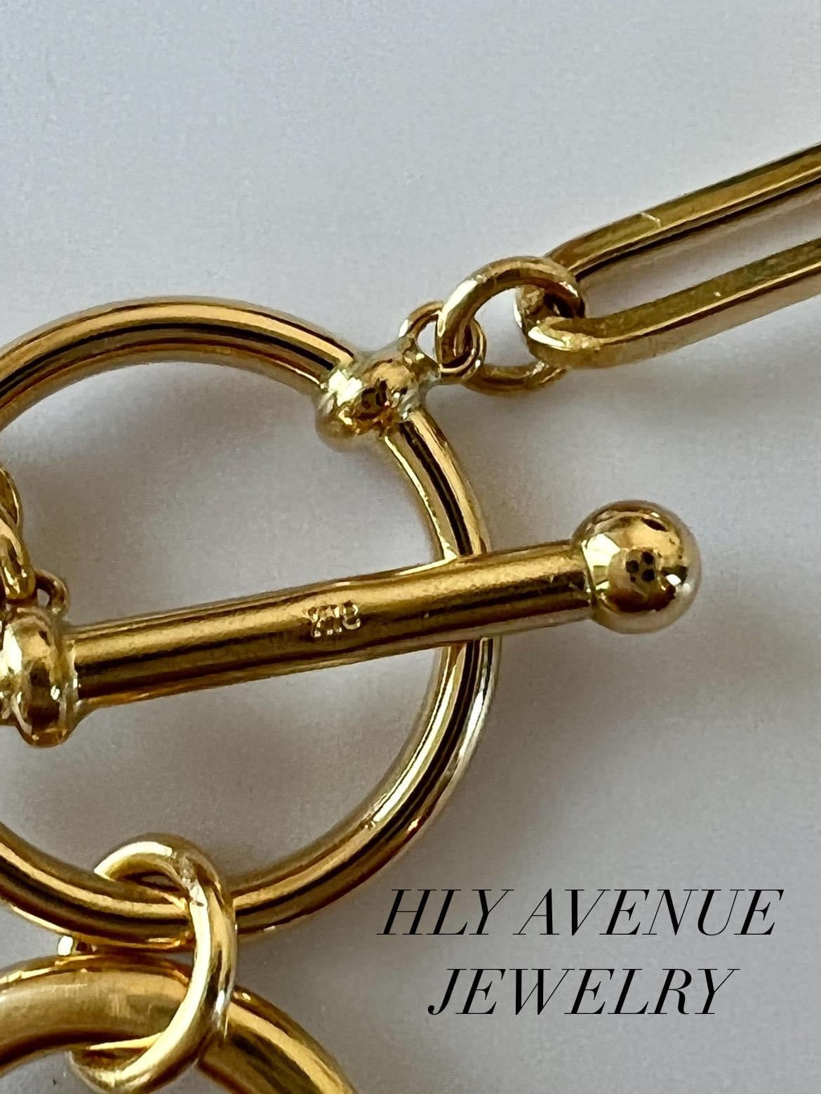 18k Japan Gold Padlock Toggle Necklace
