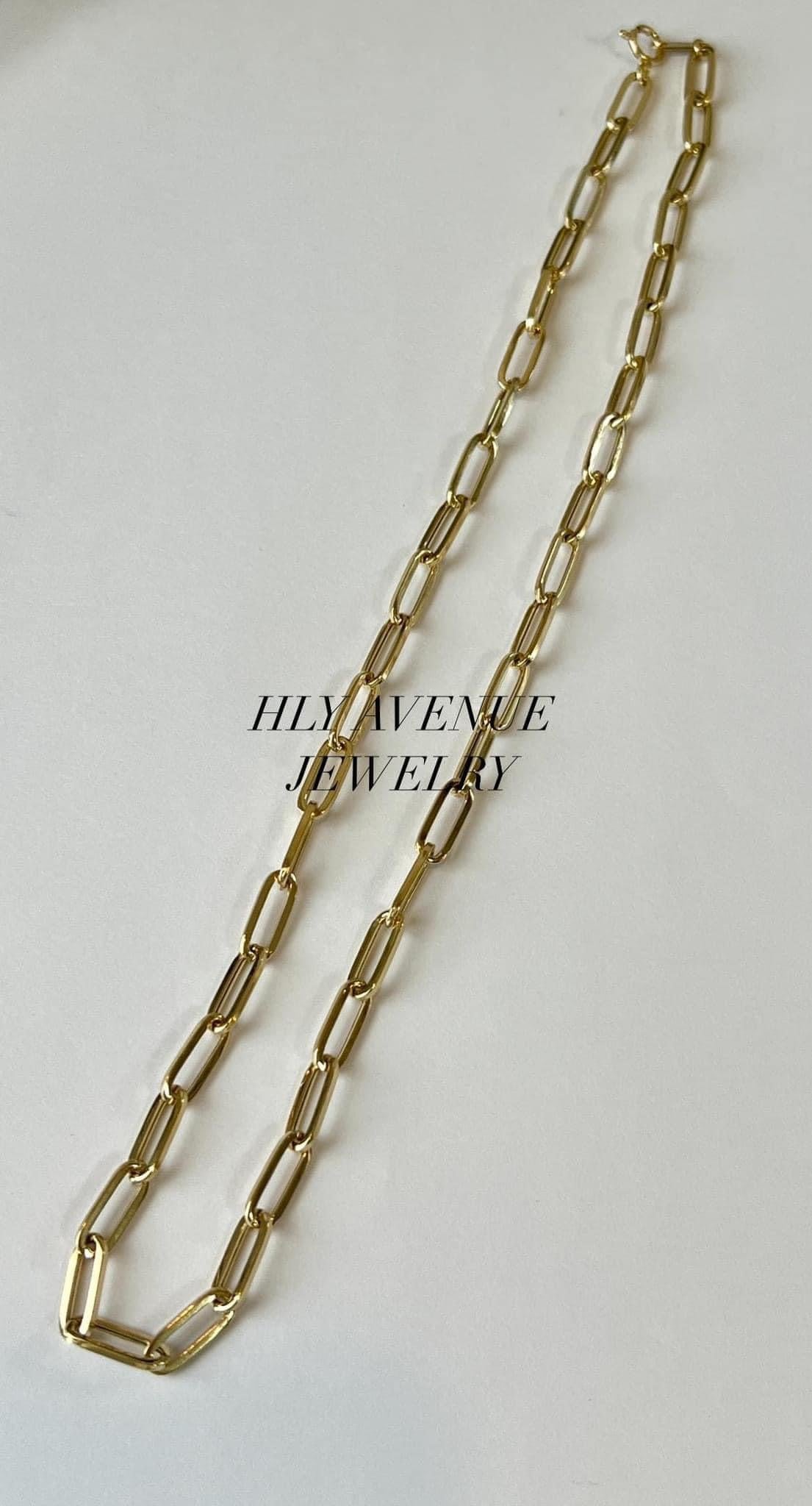 18k Japan Gold Paperclip Necklace