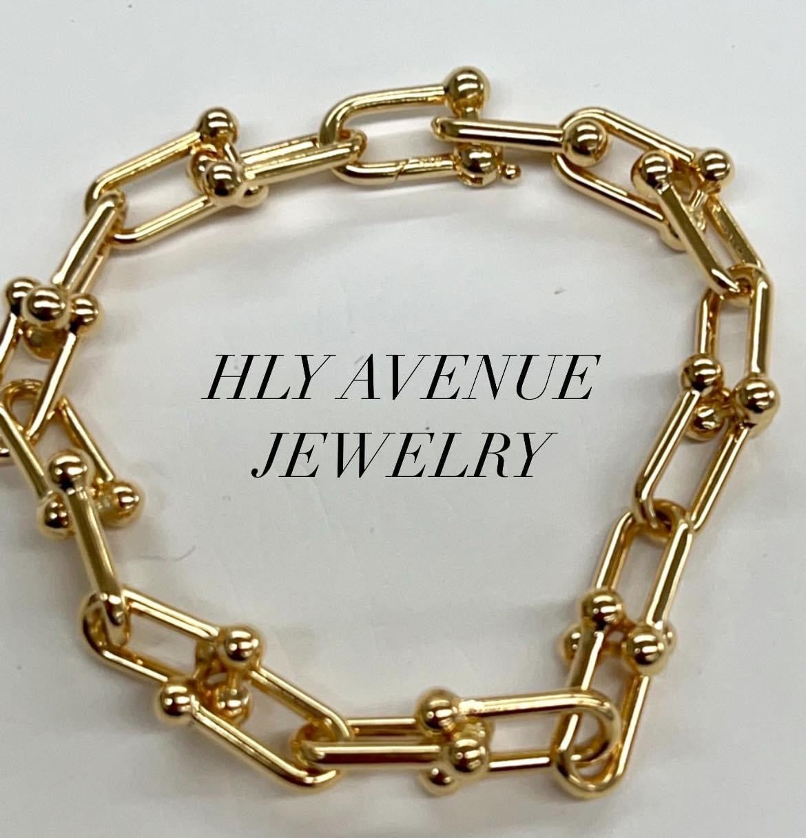 18k Japan Gold U-Shape Link Bracelet 19CM