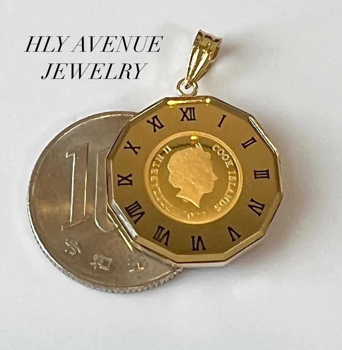 Pegasus /Elizabeth 24k/18k With Glass Pendant