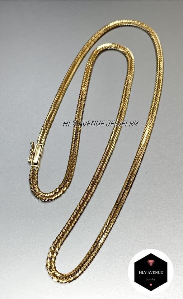 18K Japan Gold 12 Triple Cut Kihei Necklace 45Cm