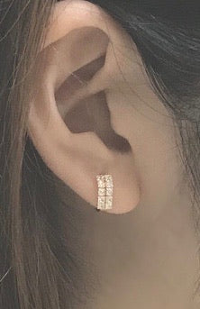 18k Gold With Cubic Zirconia Earrings