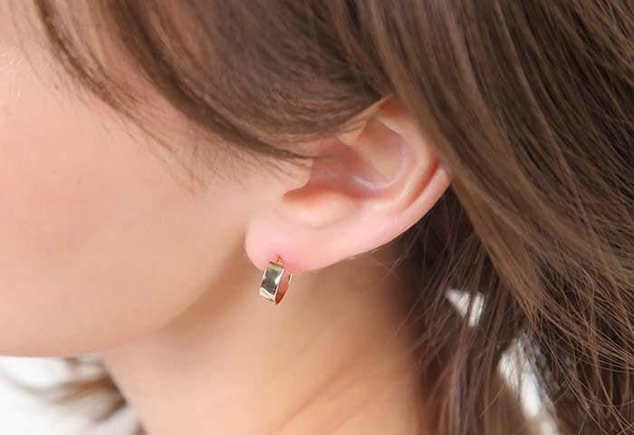 18k Gold Flat Hoop Earrings