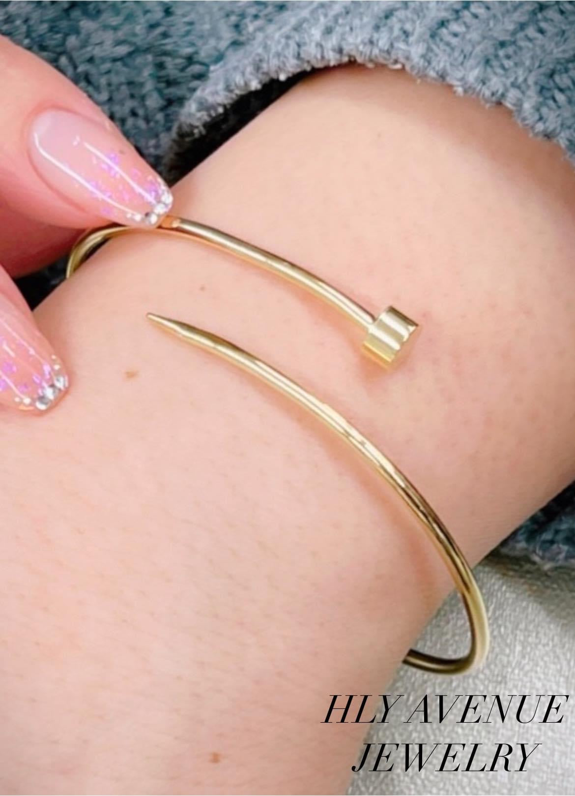 18k Japan Gold Nail Bangle