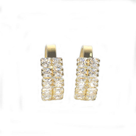 18k Gold With Cubic Zirconia Earrings