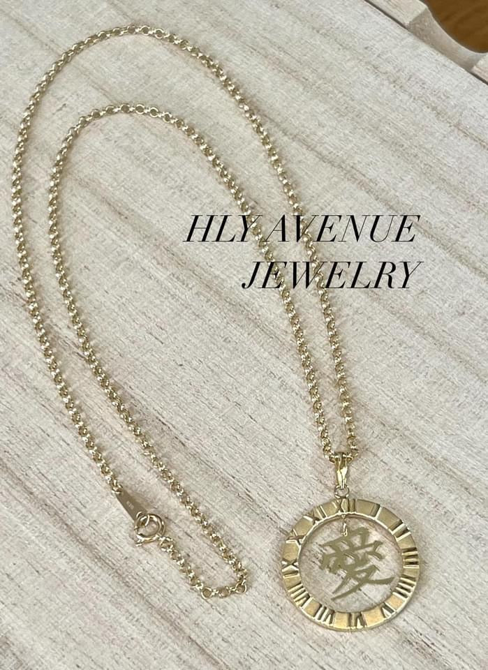 18K Japan Gold Love Kanji Necklace