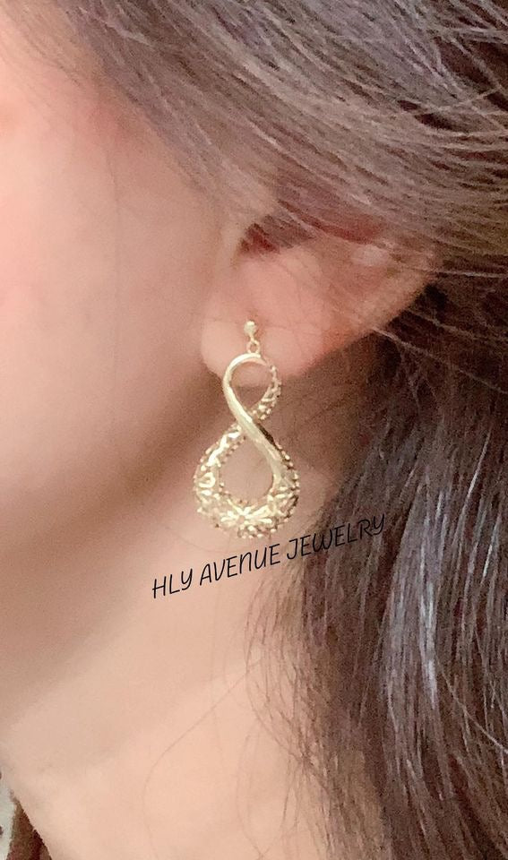 18k Japan Gold Infinity Drop Earrings
