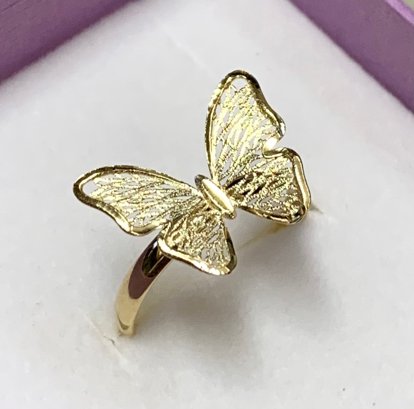 18k Japan Gold Butterfly Ring Size #12
