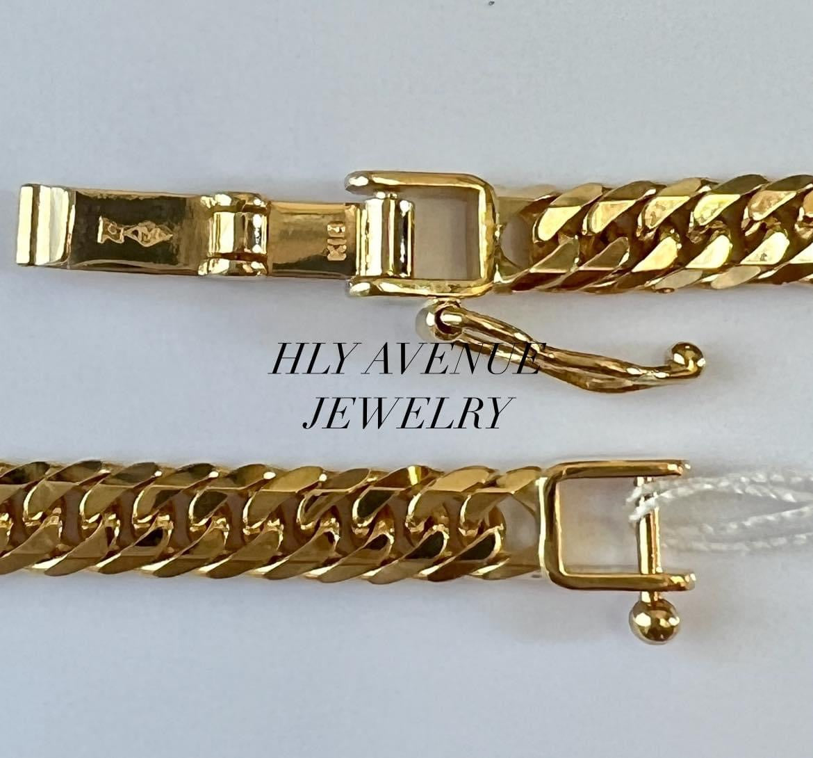 18k Japan Gold 6 Double Cut Kihei 20CM 10 Grams Men’s Bracelet