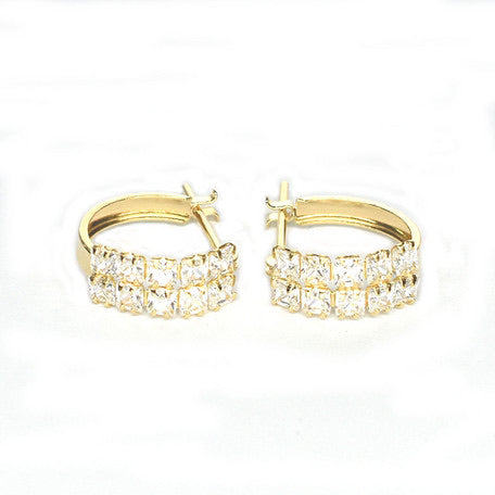 18k Gold With Cubic Zirconia Earrings