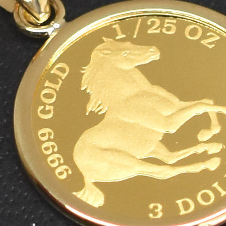 Horse/Elizabeth 24K/18k Gold Coin Pendant