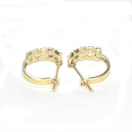 18k Gold With Cubic Zirconia Earrings