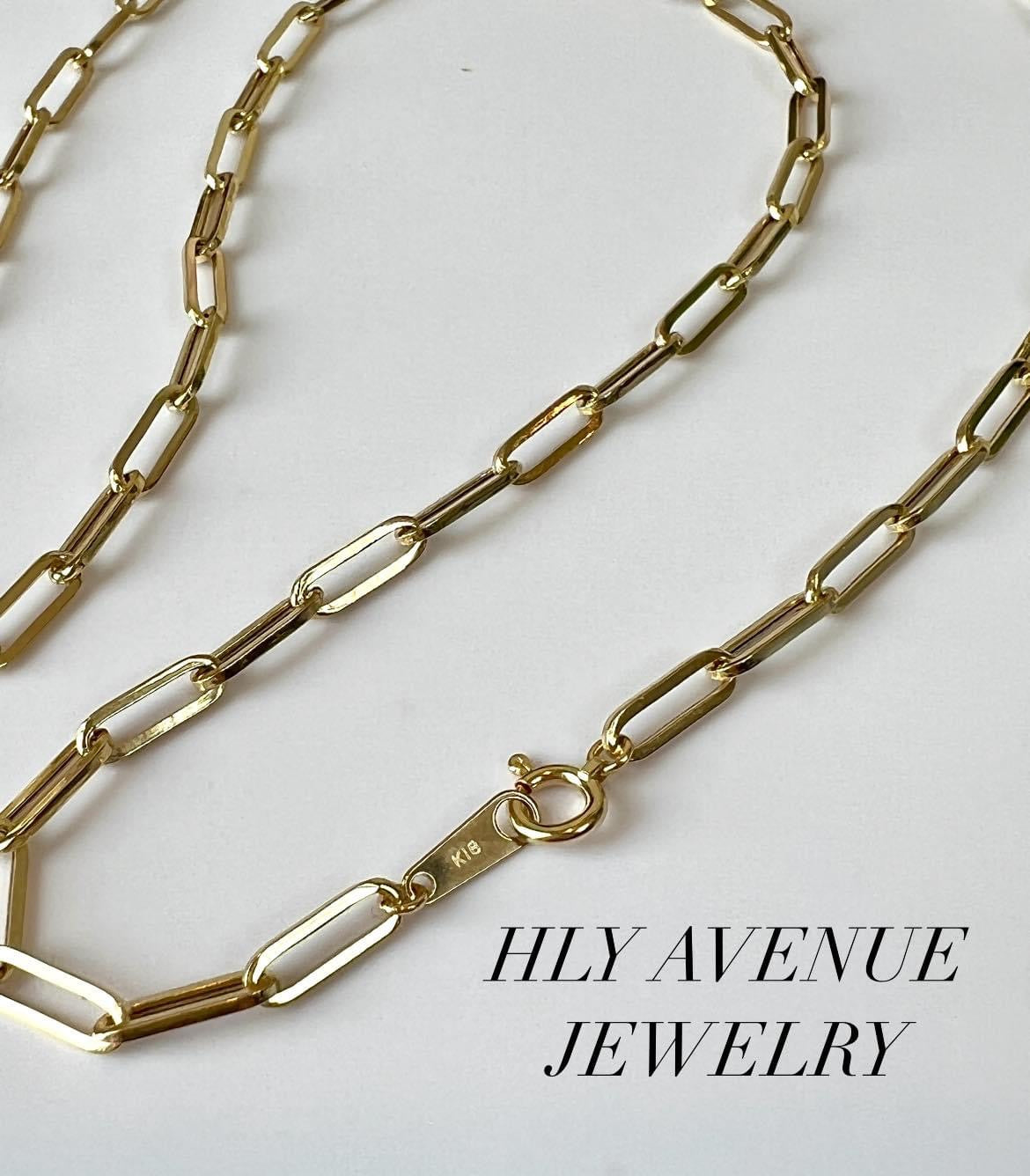 18K Japan Gold Paperclip Necklace 50CM