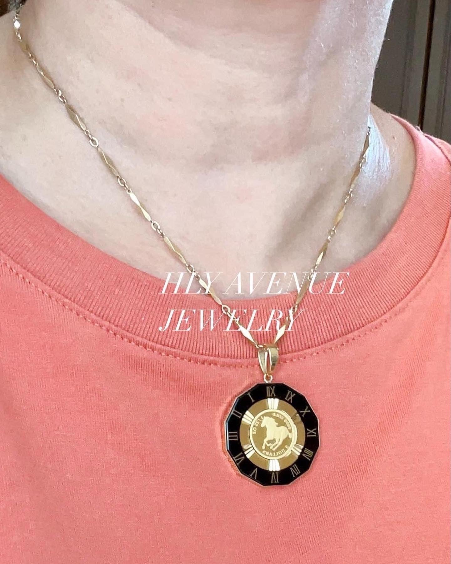 Horse/ Elizabeth 24k/18k Glass Pendant