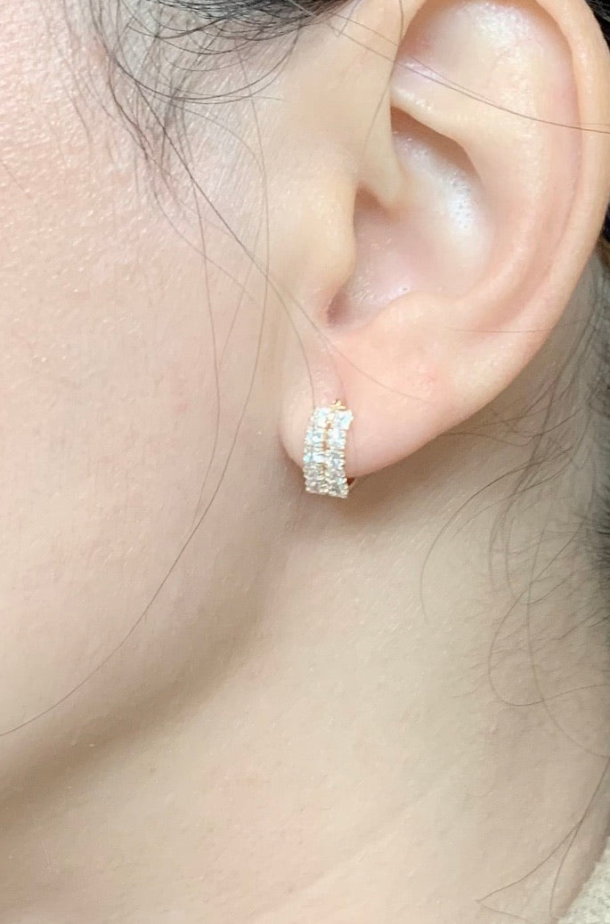 18k Gold With Cubic Zirconia Earrings