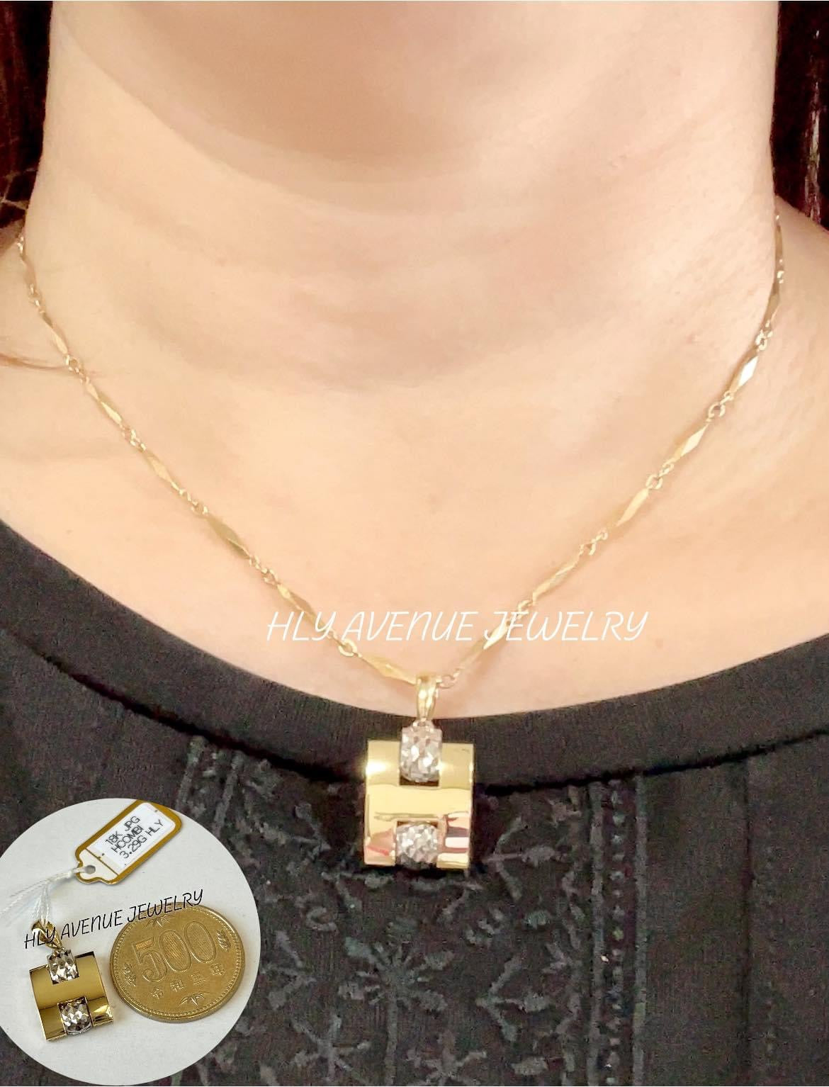 18k WG/ YG “H” Pendant